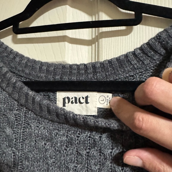 PACT Organic cotton grey sweater dress sustainable size large - Picture 3 of 5